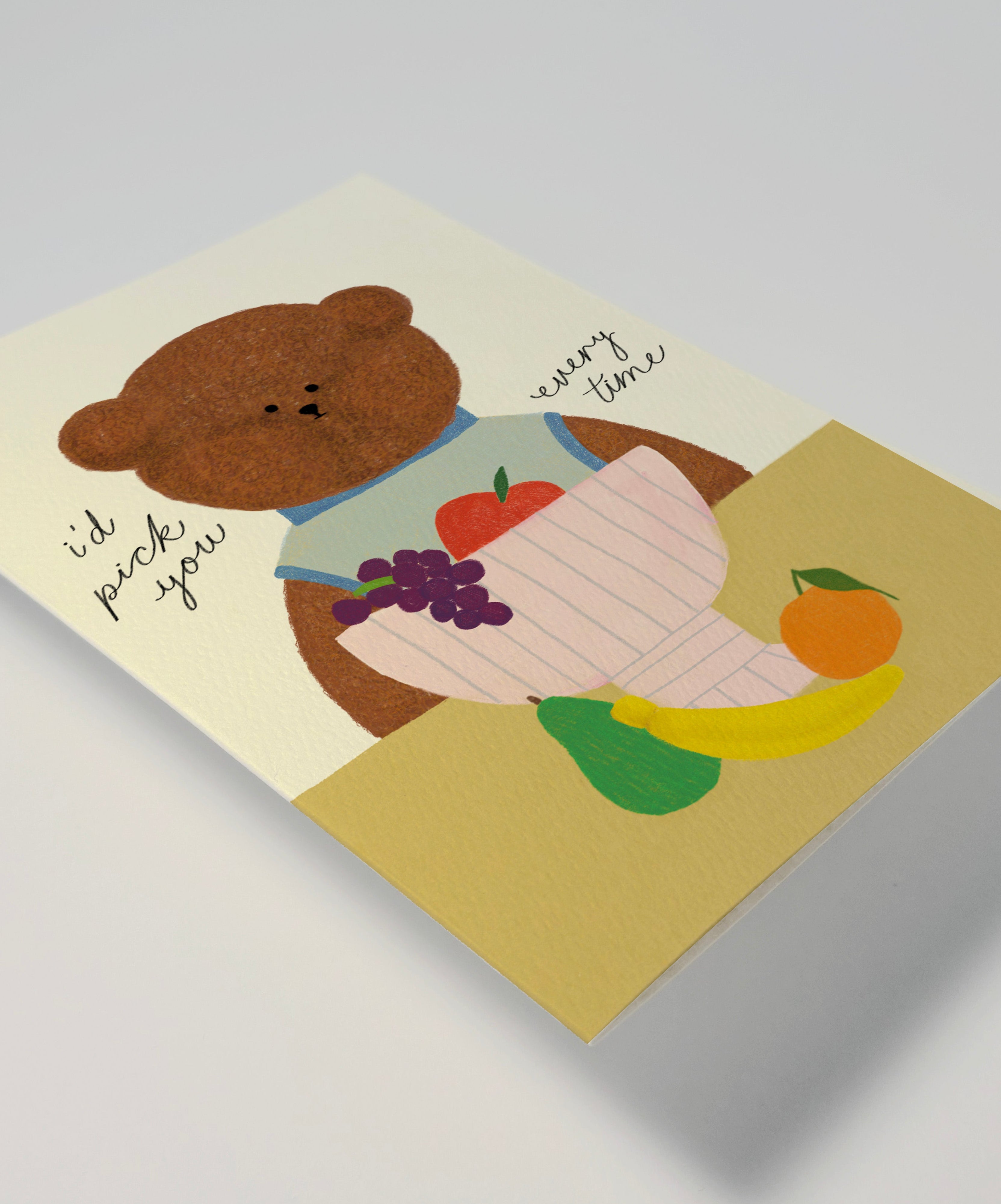 Fruit Bowl Bear Greeting Card