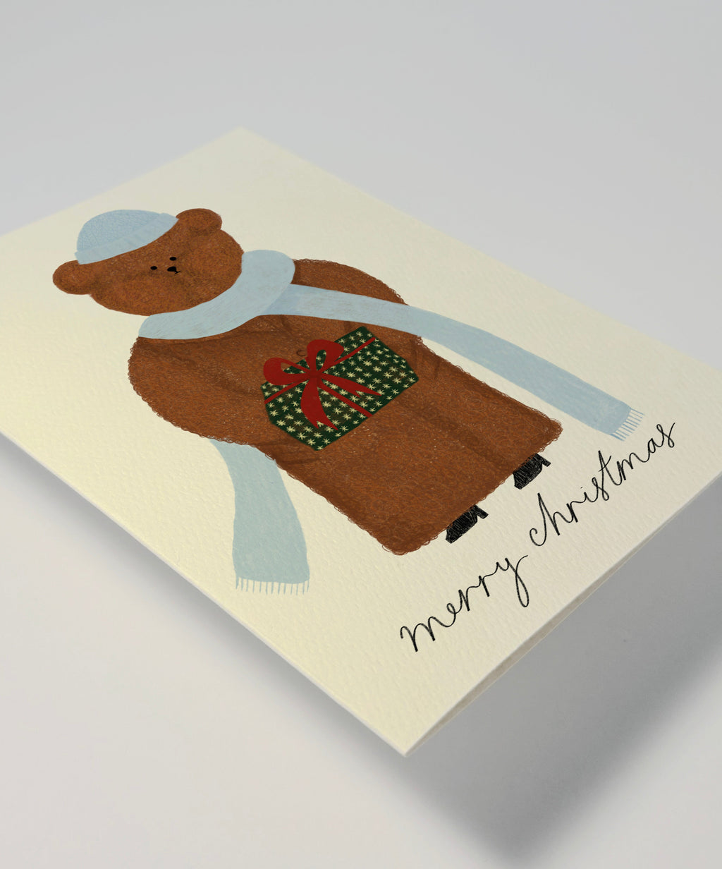Christmas Present Bear Greeting Card