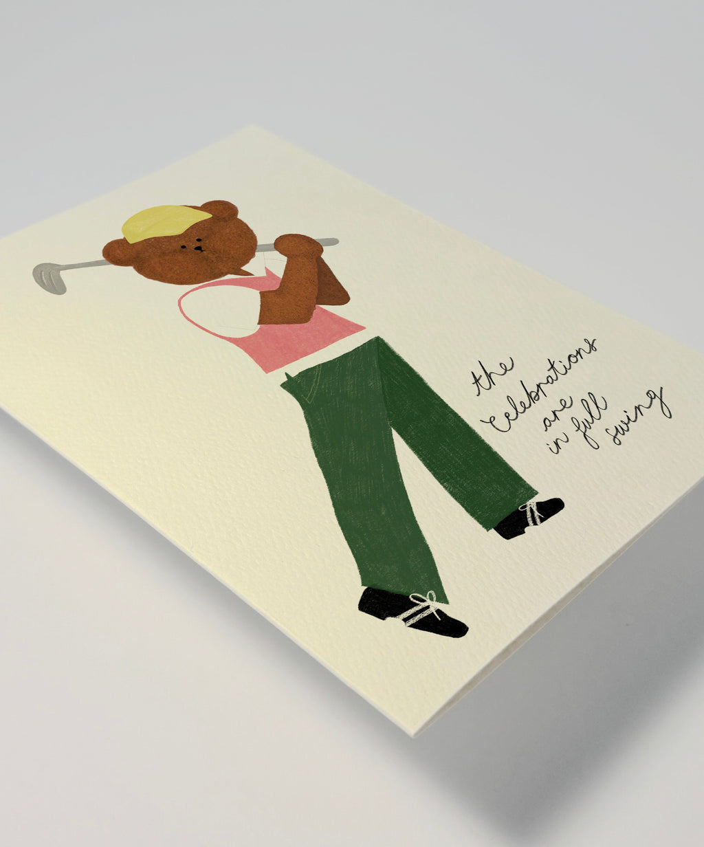 Golf Bear Greeting Card