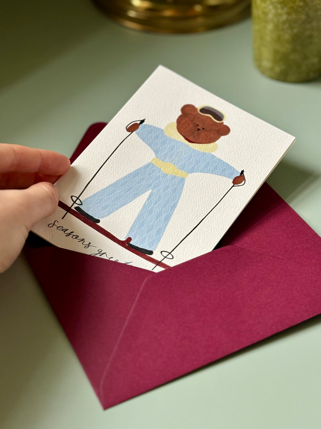 Ski Bear Greeting Card