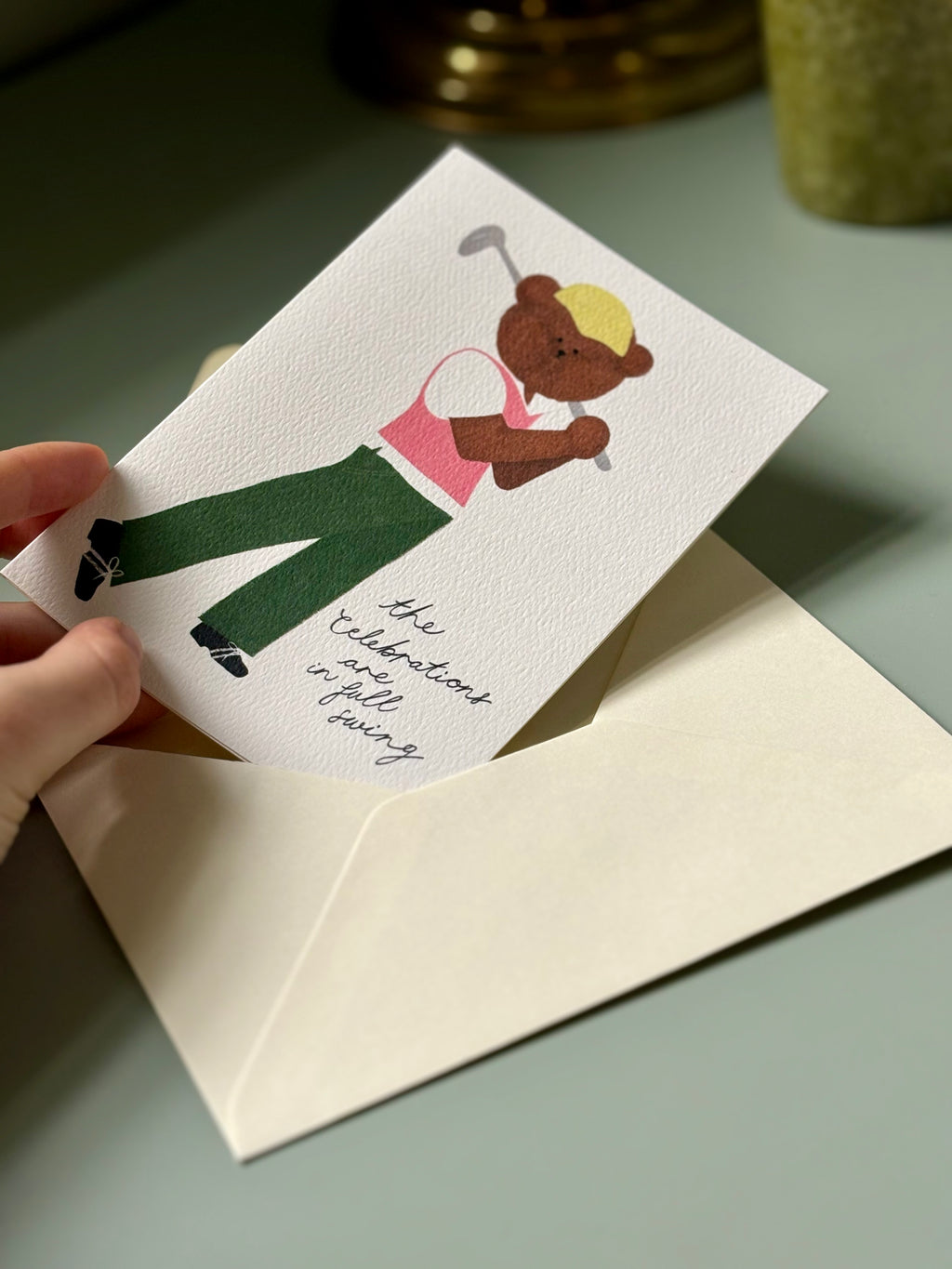 Golf Bear Greeting Card