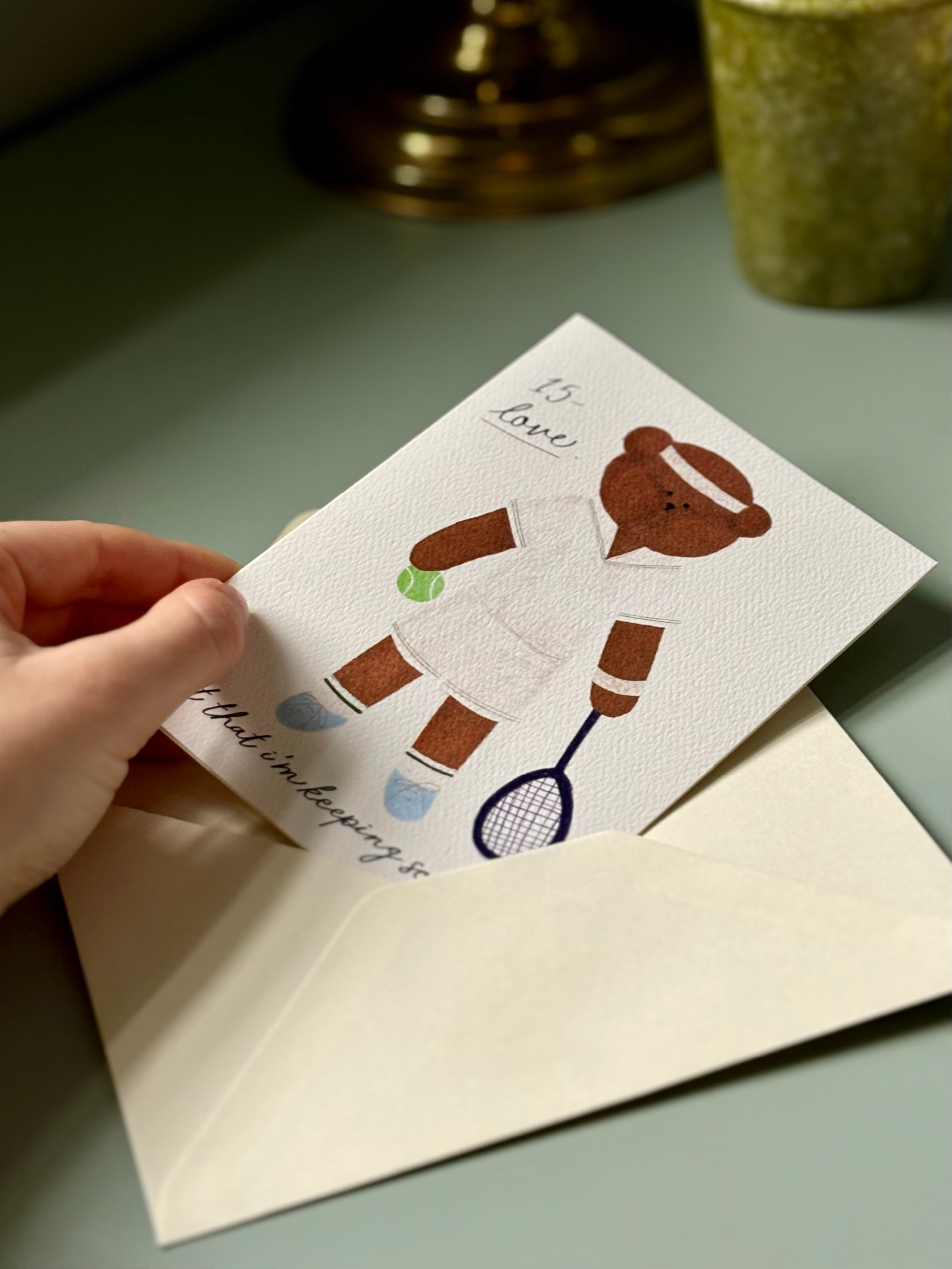 Tennis Bear Greeting Card