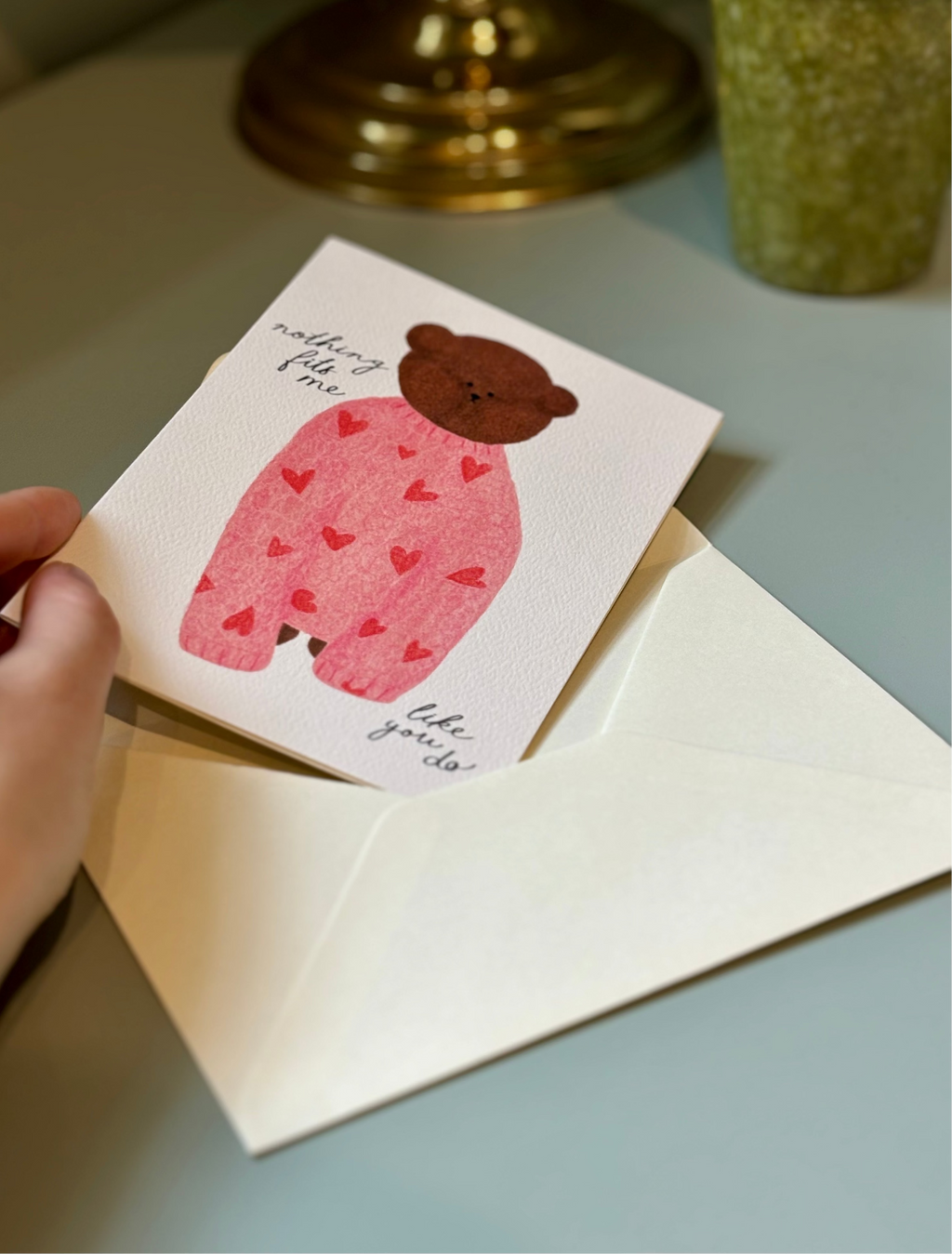 Love Jumper Bear Greeting Card