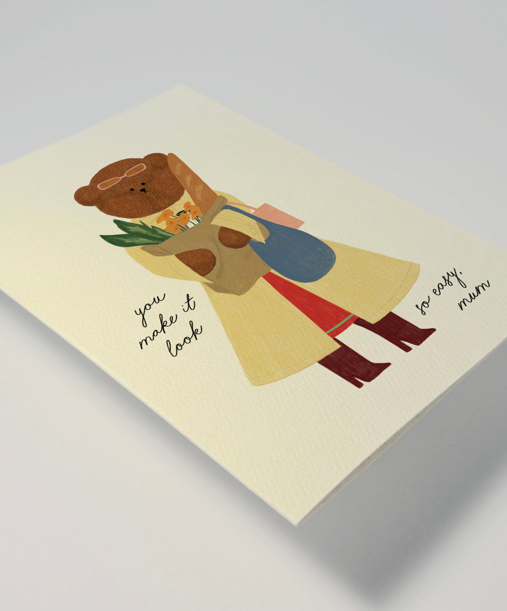 Amazing Mum Bear Greeting Card