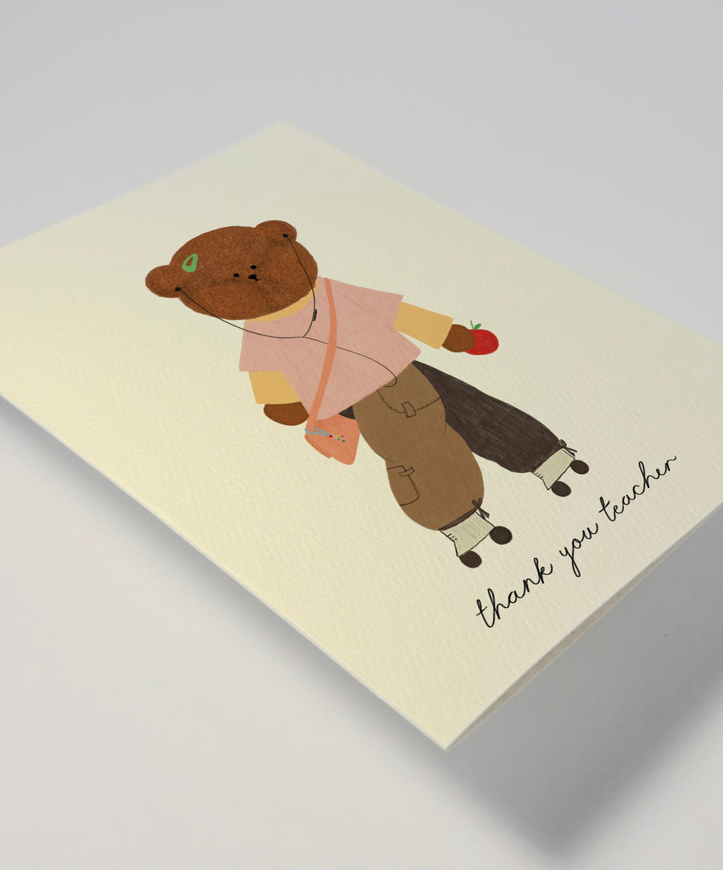 Thank You Teacher Bear Greeting Card