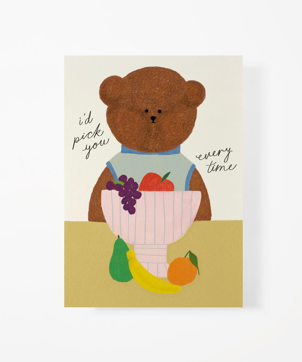 Fruit Bowl Bear Greeting Card