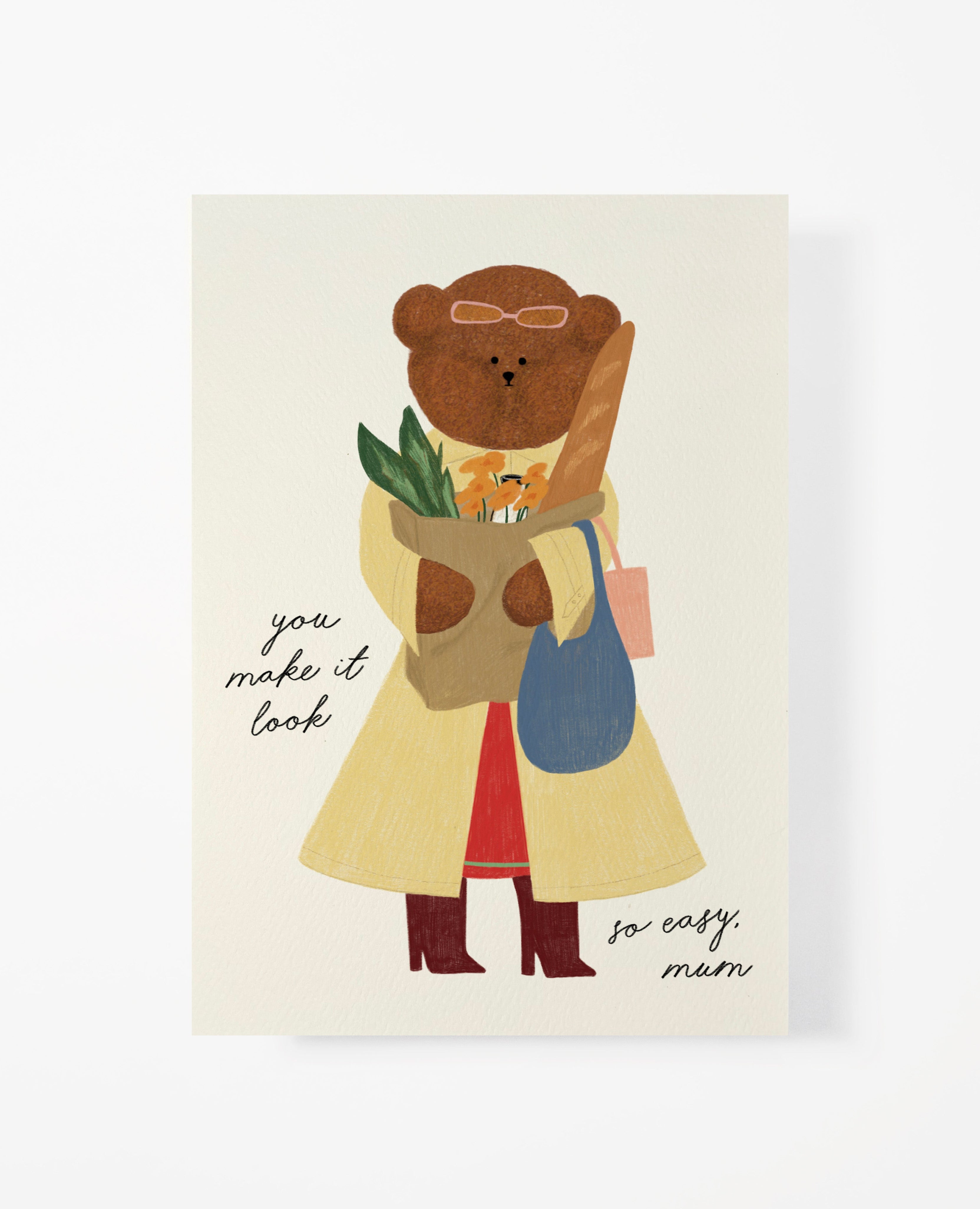 Amazing Mum Bear Greeting Card