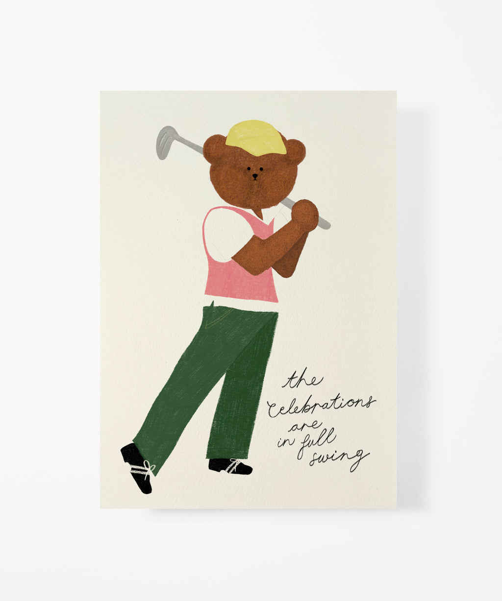 Golf Bear Greeting Card