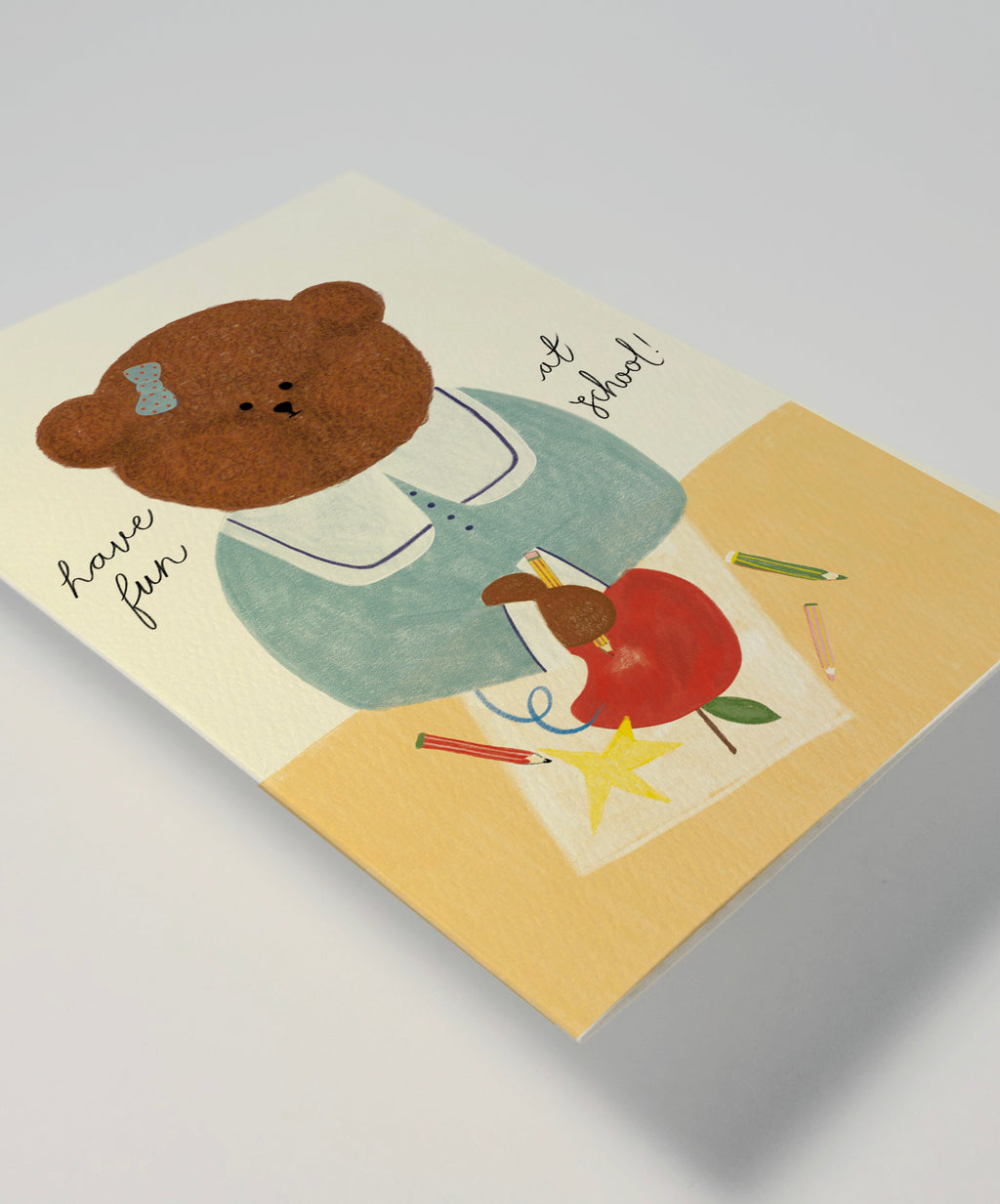 Bear's First Day at School Greeting Card