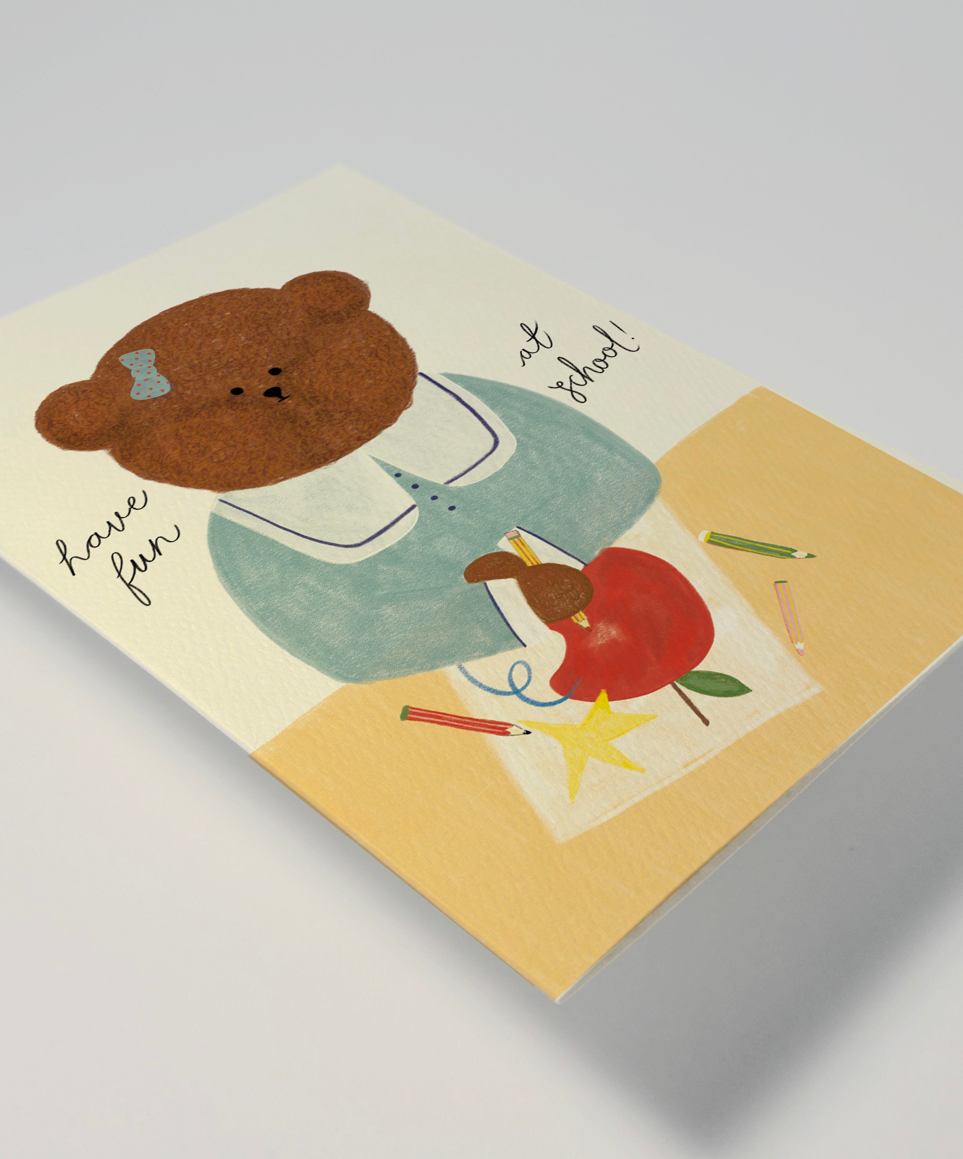 Bear's First Day at School Greeting Card